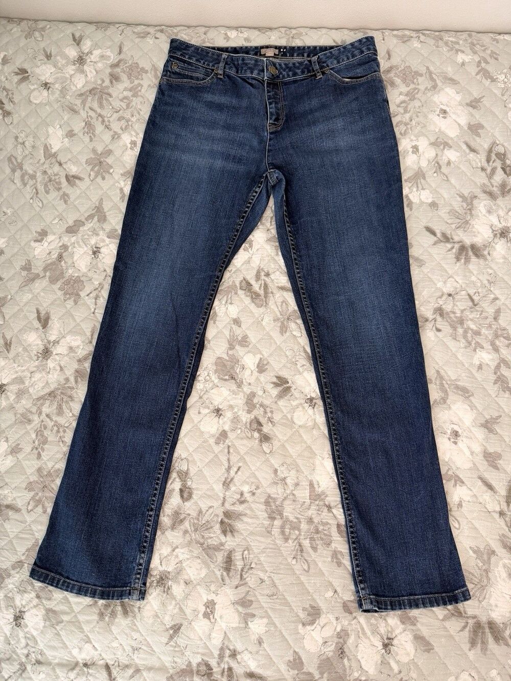 J Jill Slim Leg Jeans Womens 14 Stretch Blue Mid Wash Classic Straight Slim